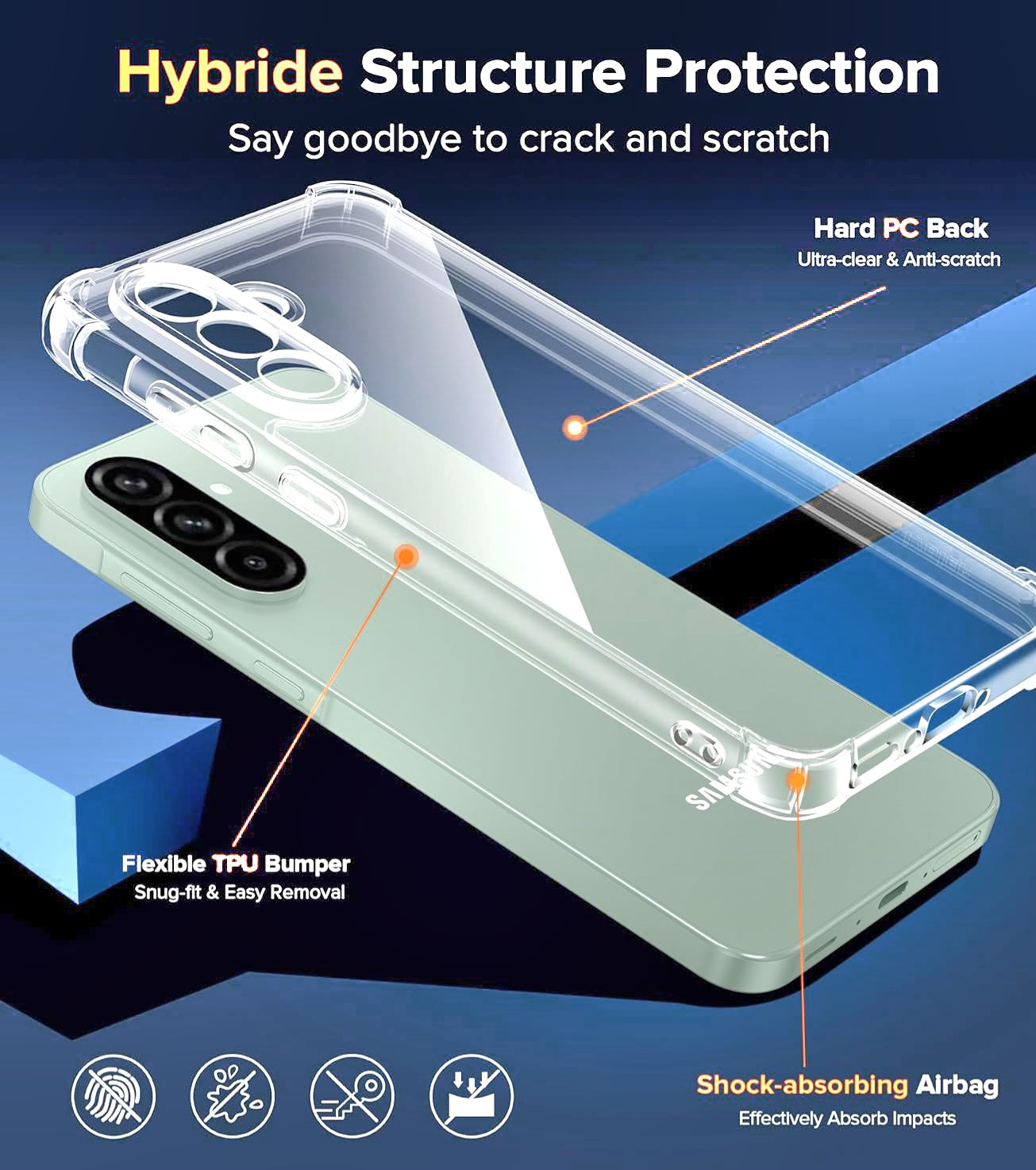 A-Series Crystal Clear Phone Case – Slim, Shockproof & Scratch-Resistant Transparent Cover