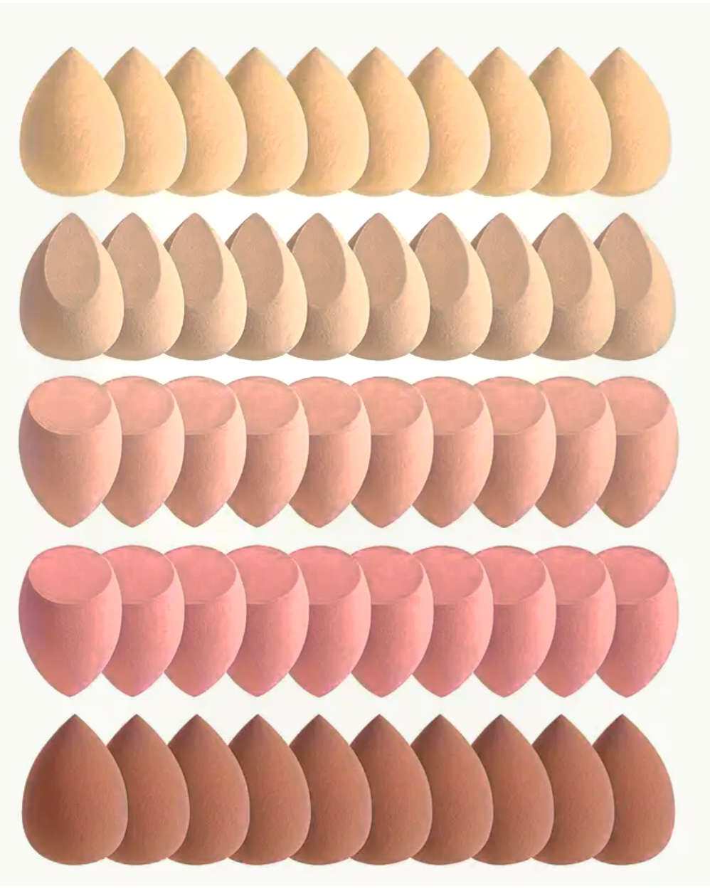 10-Piece Mini Makeup Sponge Set – Coffee Colour Beauty Blenders for Foundation, Concealer & Contouring (Wet & Dry)