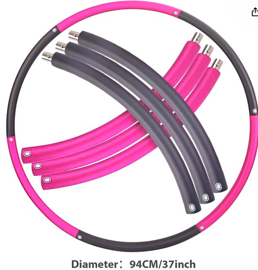 37” Weighted Fitness Hula Hoop – Adjustable Detachable Exercise Ring for Home Workouts & Core Training
