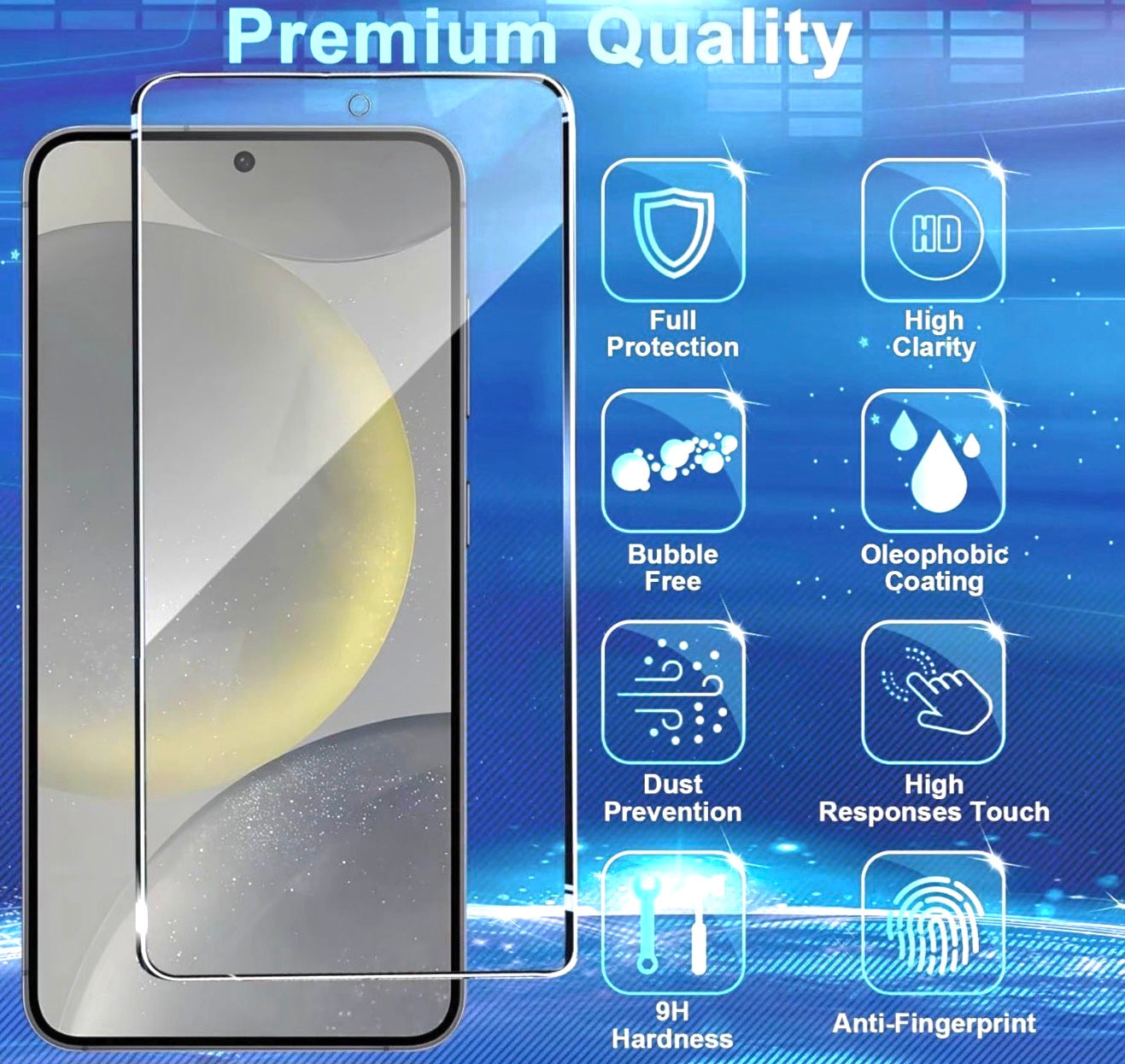 Tempered Glass Screen Protector for Samsung Galaxy S21–S25 Series – 9H Scratch-Resistant Ultra-Clear HD Protection