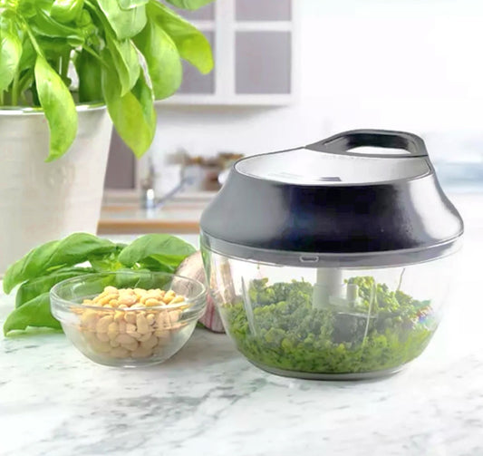 Manual Hand Pull Food Chopper Bowl – Quick & Easy Vegetable, Fruit and Salad Cutter