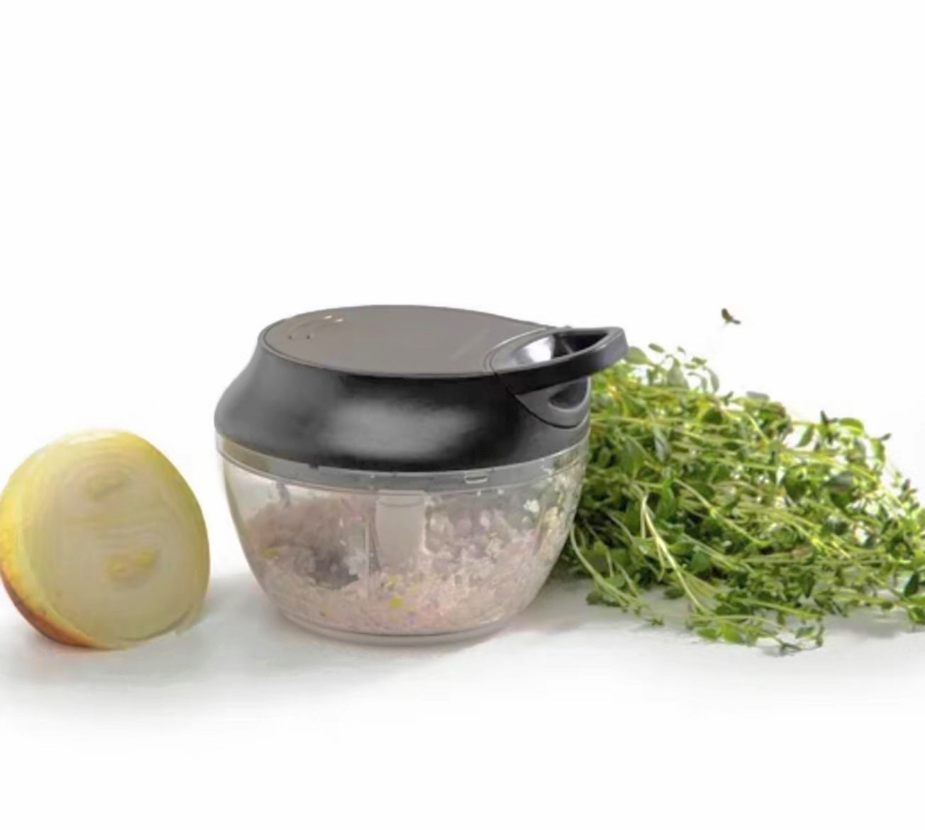 Manual Hand Pull Food Chopper Bowl – Quick & Easy Vegetable, Fruit and Salad Cutter