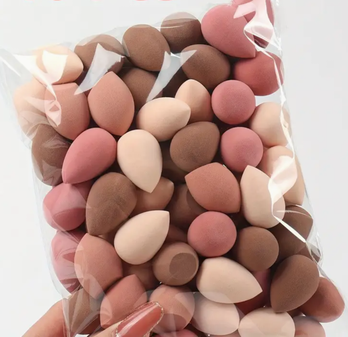 10-Piece Mini Makeup Sponge Set – Coffee Colour Beauty Blenders for Foundation, Concealer & Contouring (Wet & Dry)