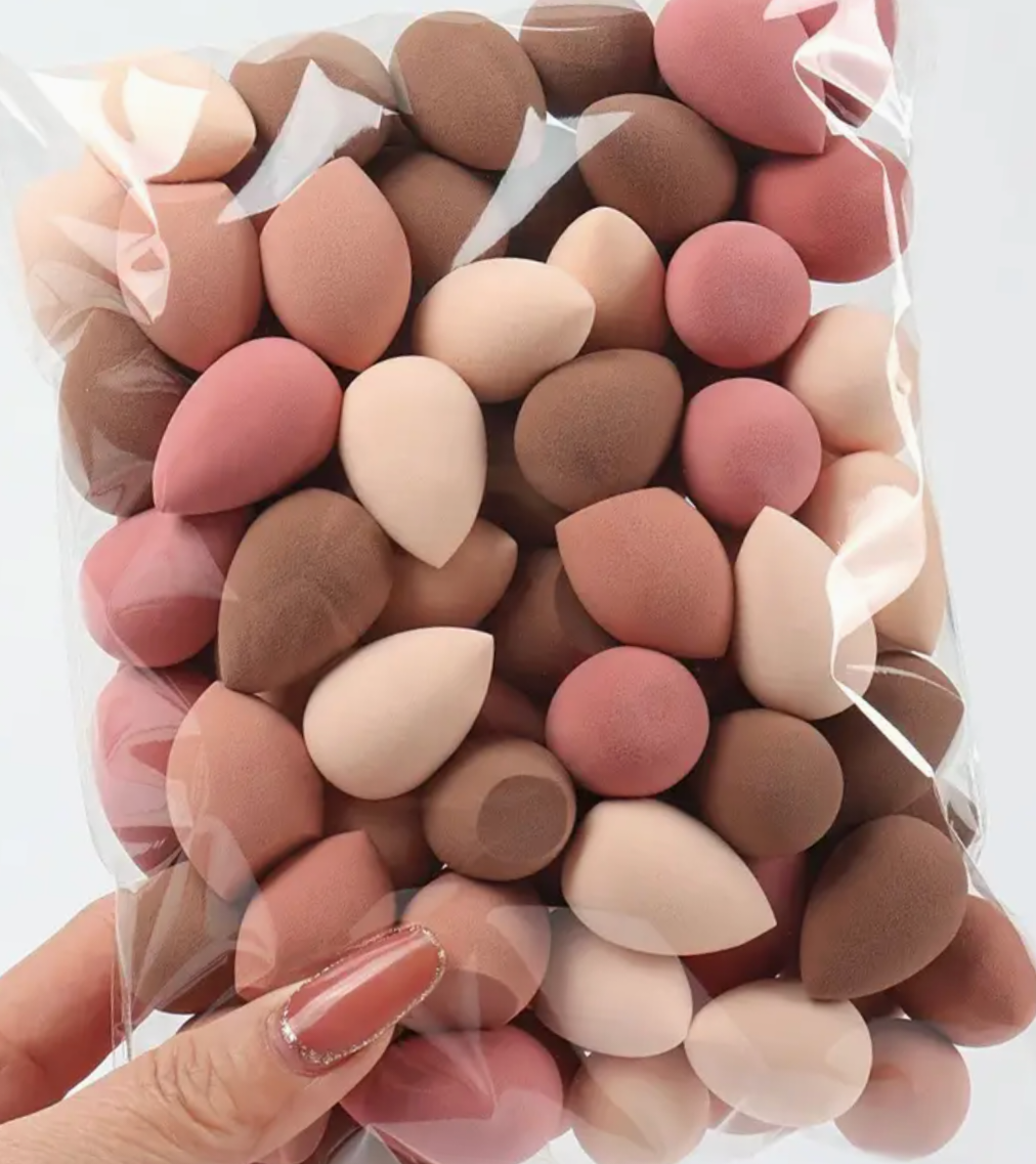10-Piece Mini Makeup Sponge Set – Coffee Colour Beauty Blenders for Foundation, Concealer & Contouring (Wet & Dry)