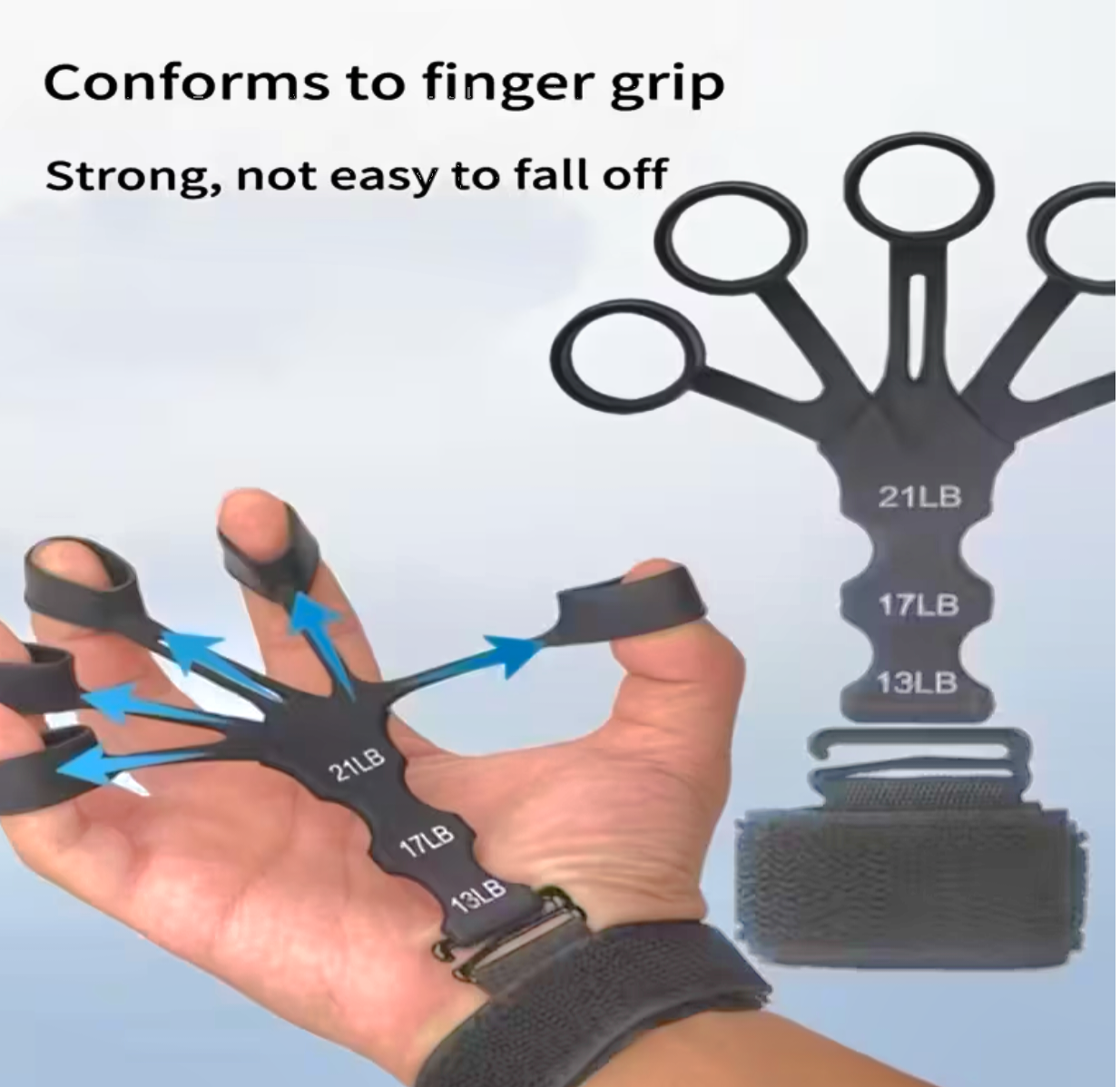 5-Finger Hand & Wrist Strength Trainer – Adjustable Resistance Finger Exerciser (10–78kg)