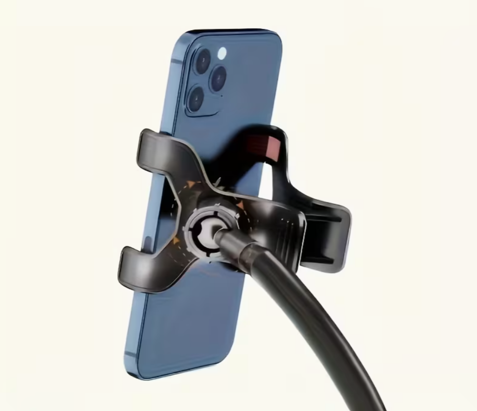 360° Flexible Phone Holder with Long Arm Clamp – Universal Bed & Desk Phone Mount for Home & Office (3.5–6.7” Smartphones) | Black