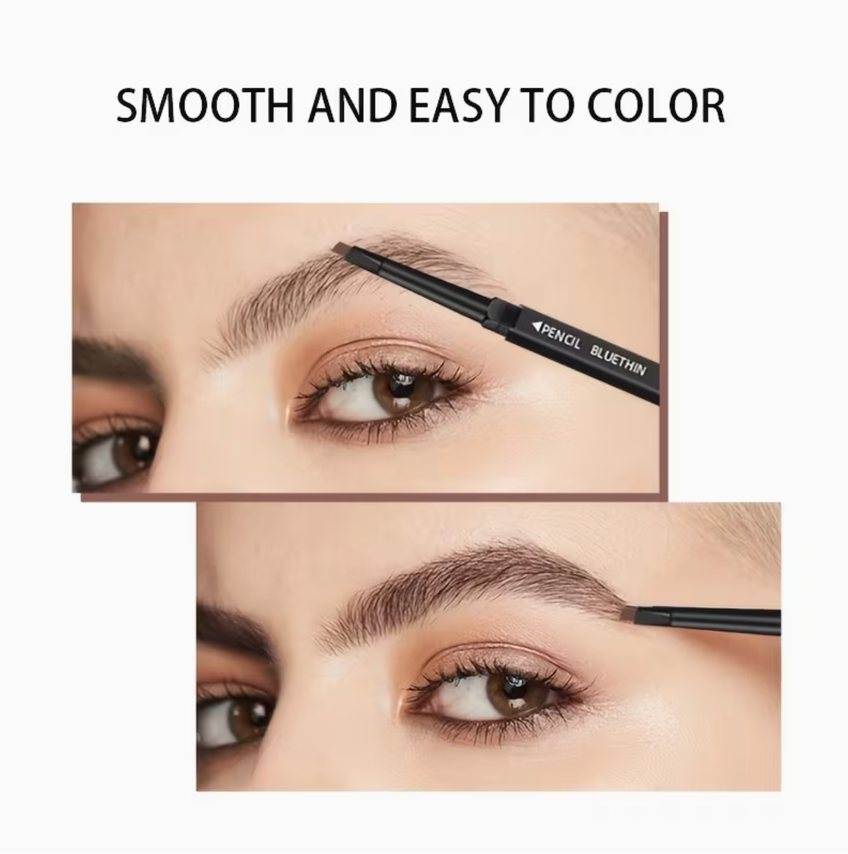 Smooth Dual-Ended Eyebrow Pencil with Brush – Long-Lasting Natural Defined Brows | Waterproof Smudge-Proof Makeup