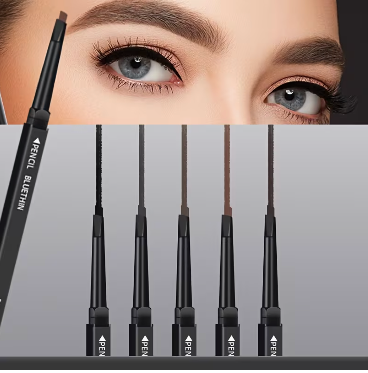Smooth Dual-Ended Eyebrow Pencil with Brush – Long-Lasting Natural Defined Brows | Waterproof Smudge-Proof Makeup