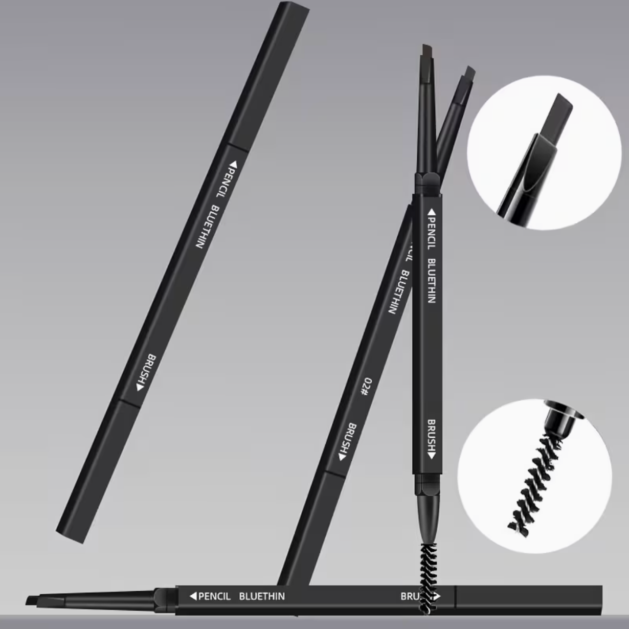 Smooth Dual-Ended Eyebrow Pencil with Brush – Long-Lasting Natural Defined Brows | Waterproof Smudge-Proof Makeup