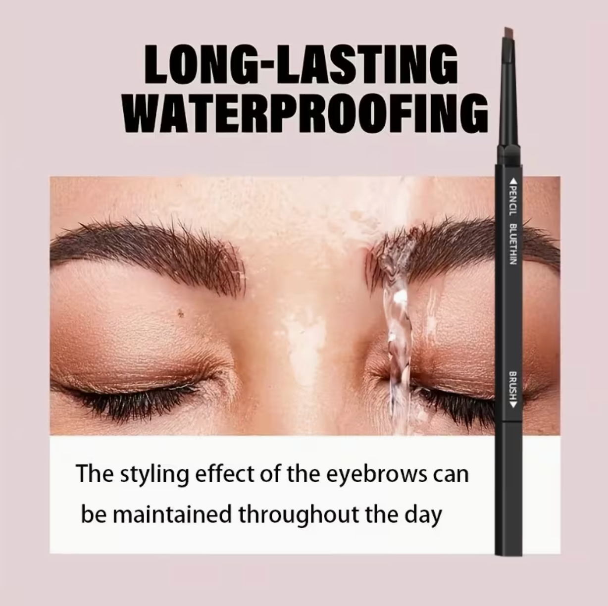 Smooth Dual-Ended Eyebrow Pencil with Brush – Long-Lasting Natural Defined Brows | Waterproof Smudge-Proof Makeup