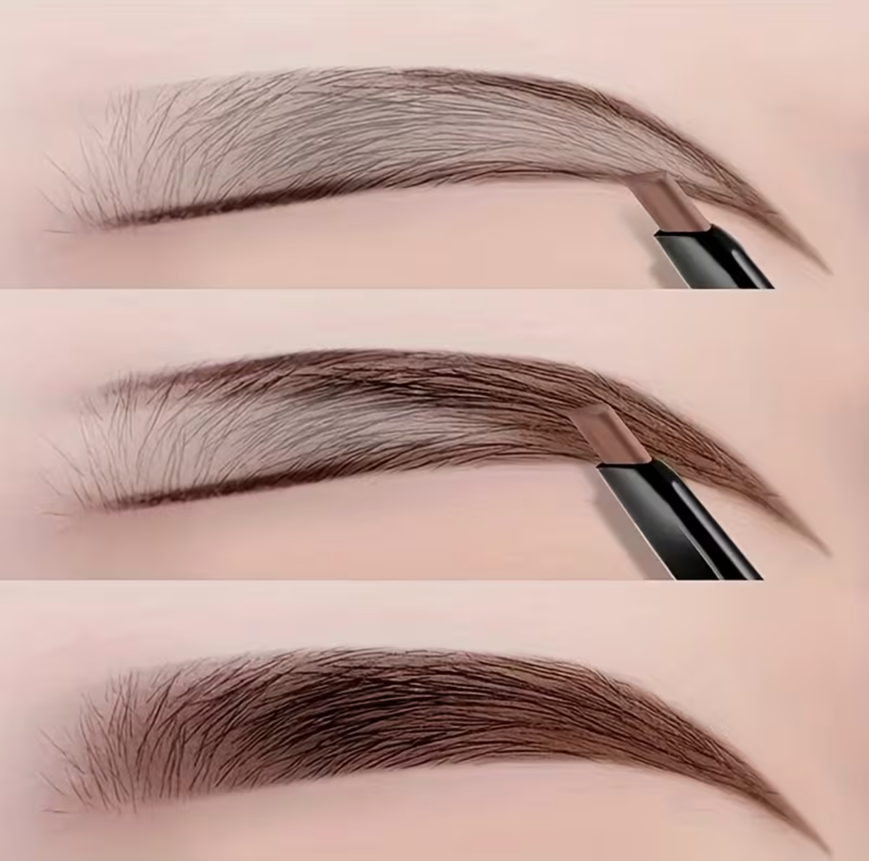 Smooth Dual-Ended Eyebrow Pencil with Brush – Long-Lasting Natural Defined Brows | Waterproof Smudge-Proof Makeup