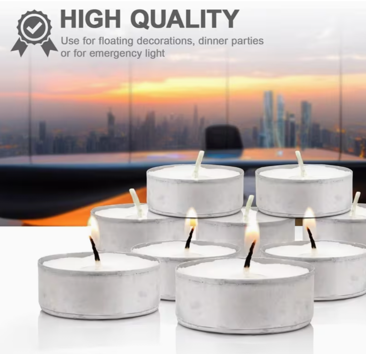 15 Pack White Unscented Tea Light Candles – Long Lasting 3.5 Hour Burn Multipack for Home & Events