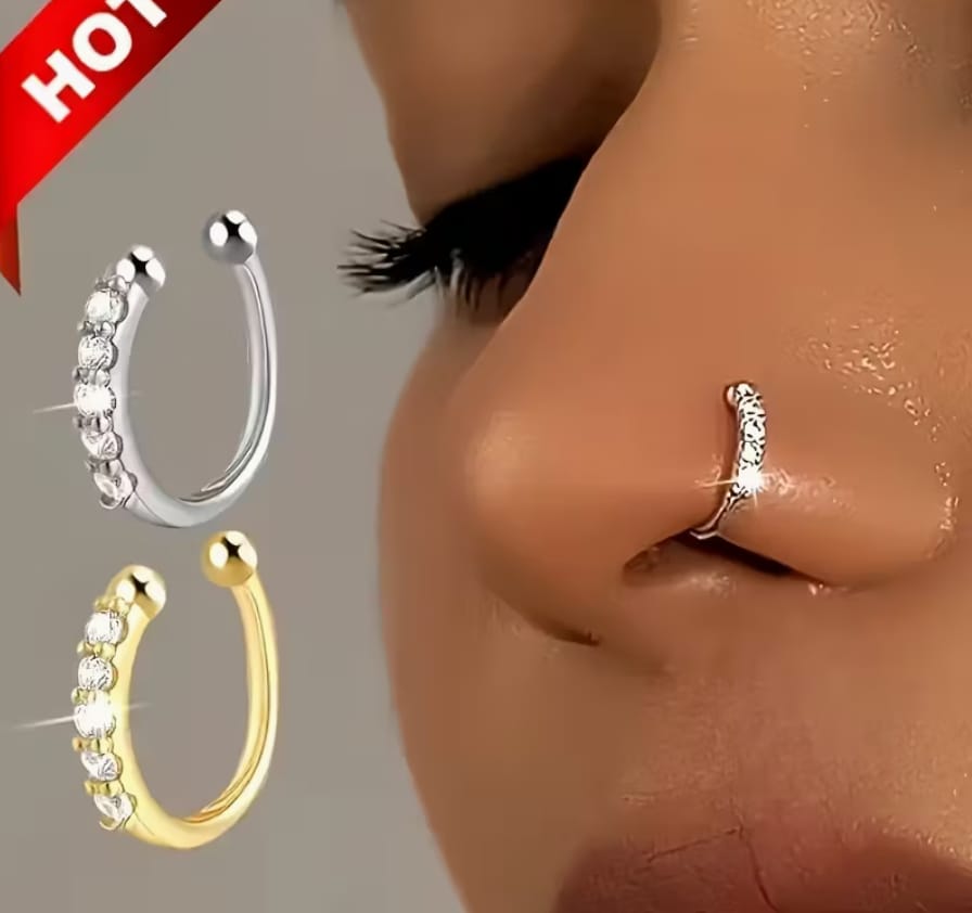 Non-Piercing Nose Ring – Hypoallergenic, Nickel-Free, Bohemian K-Pop & Hip-Hop Style for Women