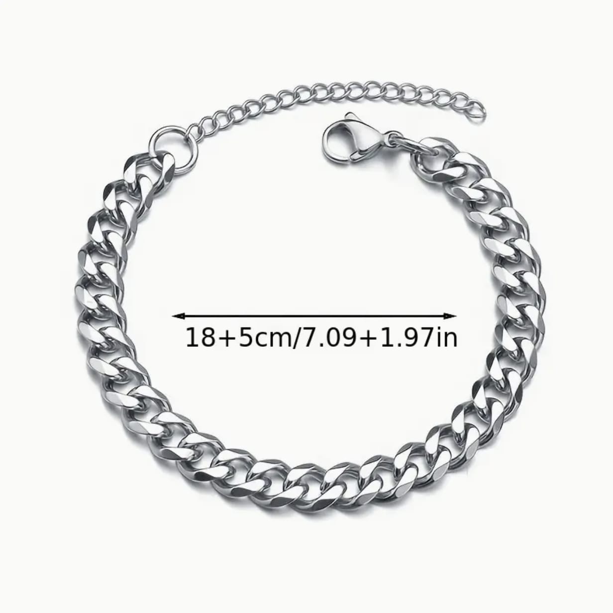 Stainless Steel Cuban Link Bracelet for Men – Hip Hop & Street Style Jewelry, Cool Couple Accessory