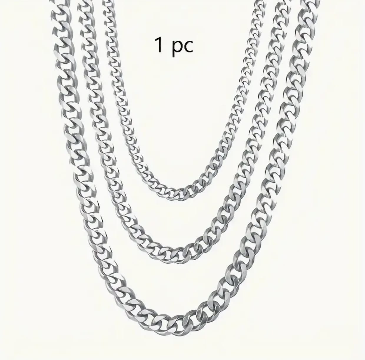 Wide Stainless Steel Cuban Link Chain Necklace – Durable Punk Rock Jewelry, Adjustable 16″/20″/24″, Bold Choker for Men & Women