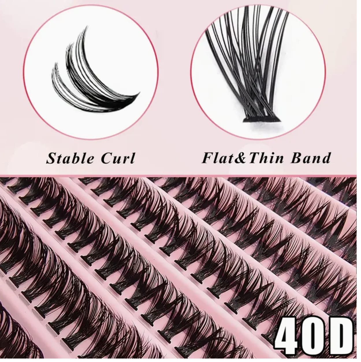 Individual Eyelash Clusters – D Curl 8–16mm, Wide Stem 30D Reusable Lash Extensions for Natural & Extra Thick Look, Home & Travel Use