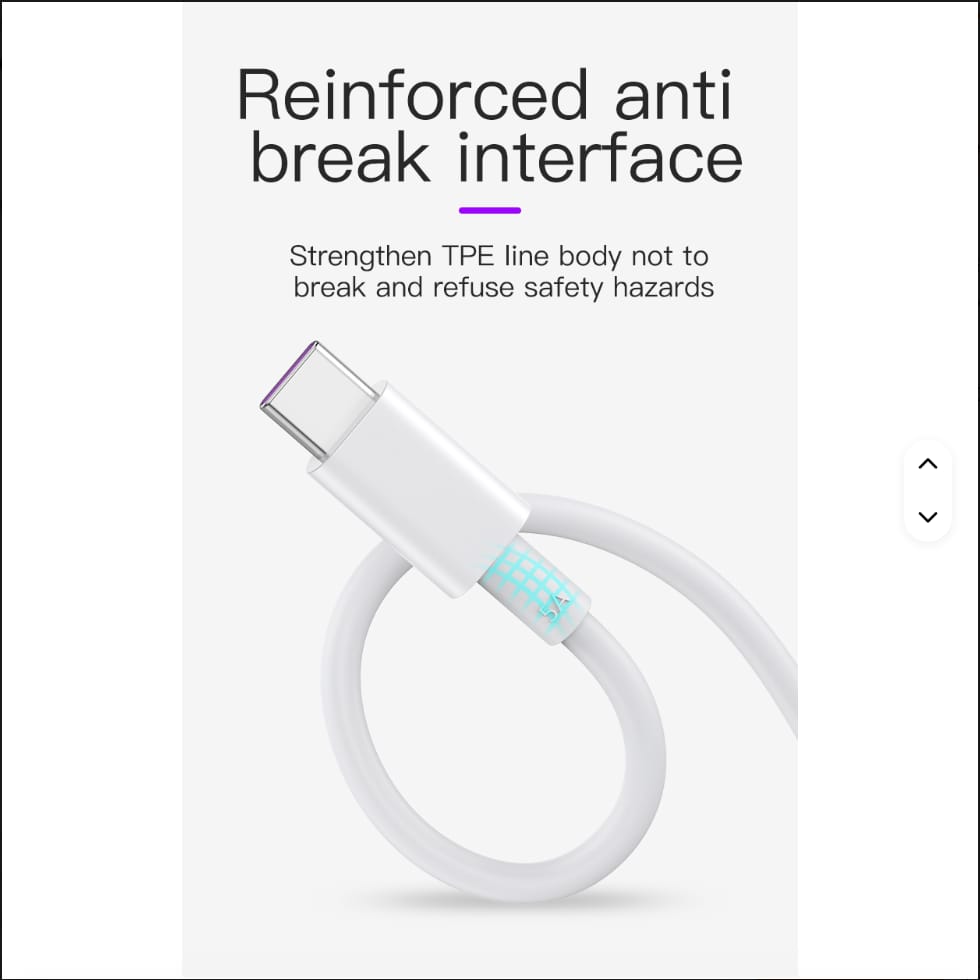 USB to Type-C Fast Charging Cable – 5A High-Speed PVC Data & Power Charger for Huawei, Samsung & More