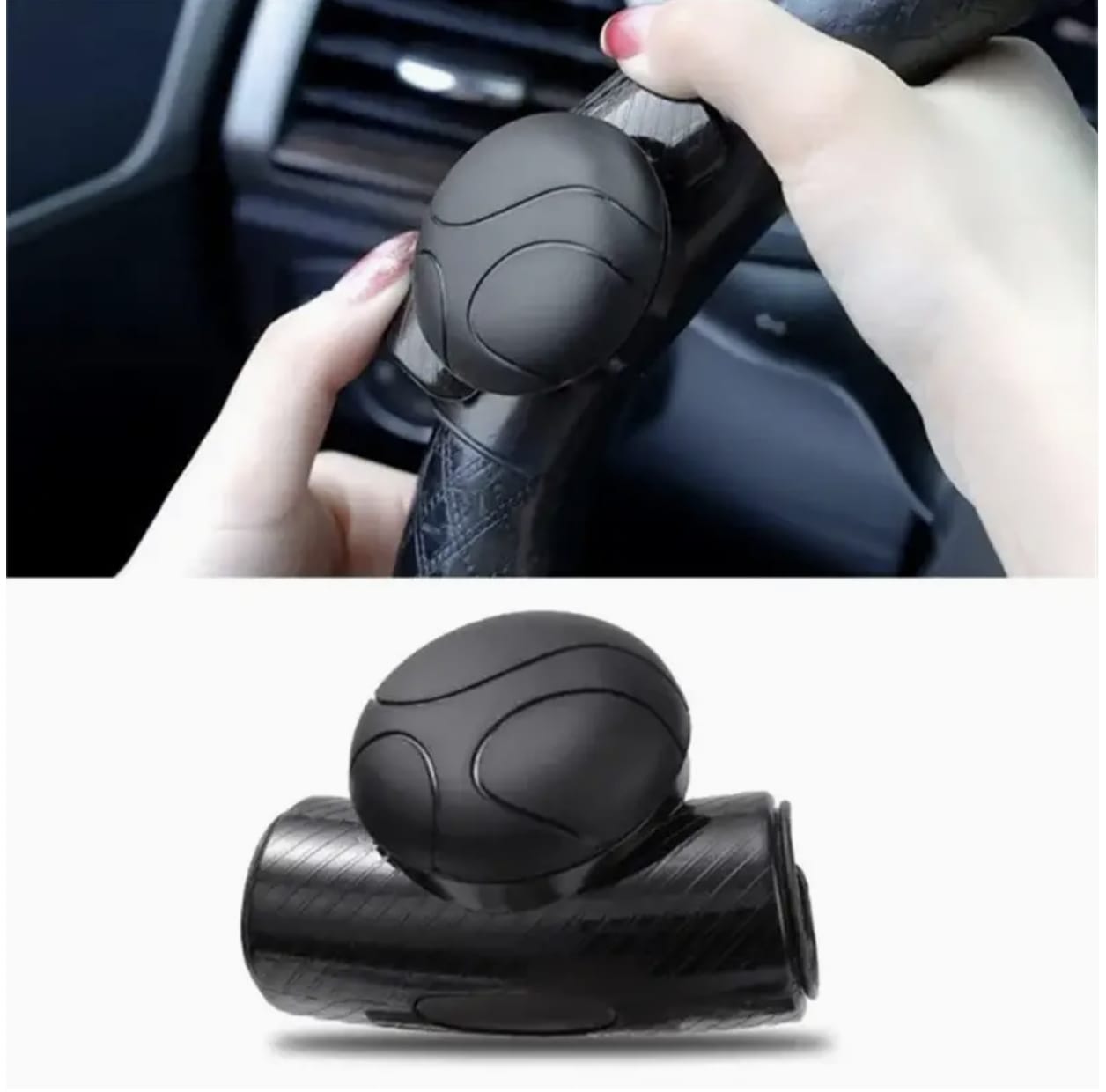 60° Power-Assisted Steering Wheel Spinner – Bearing-Type Silicone Grip for Easy One-Handed Operation, Fits Most Trucks & SUVs