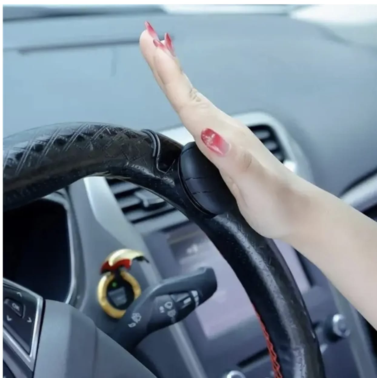 60° Power-Assisted Steering Wheel Spinner – Bearing-Type Silicone Grip for Easy One-Handed Operation, Fits Most Trucks & SUVs