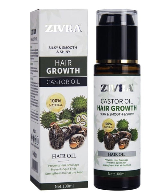 ZIVRA Pure & Natural Hair Growth Oil with Castor Oil – Promotes Healthy, Strong & Shiny Hair