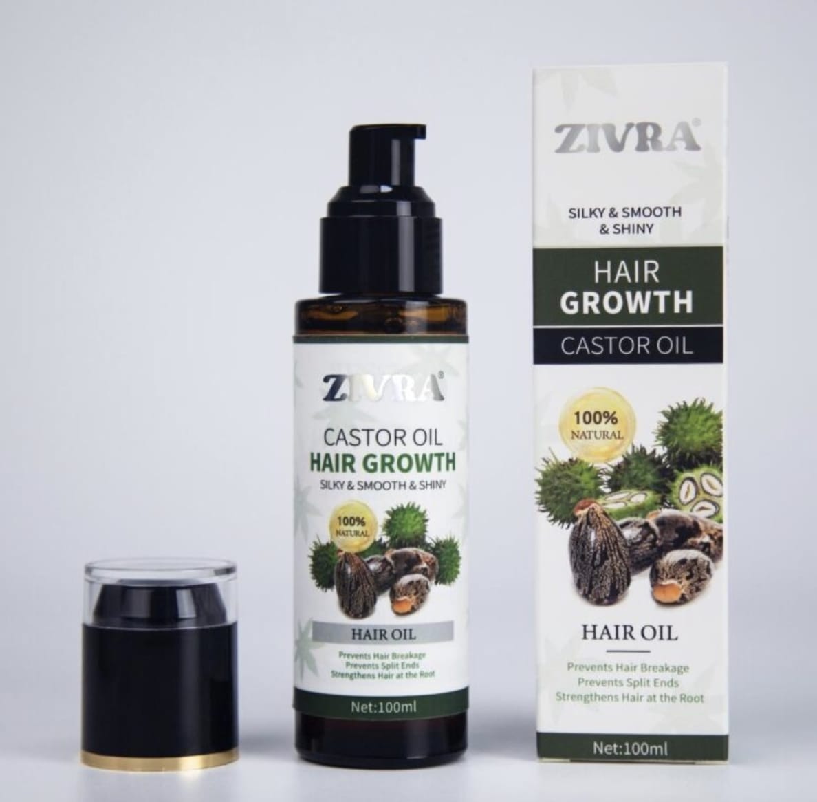 ZIVRA Pure & Natural Hair Growth Oil with Castor Oil – Promotes Healthy, Strong & Shiny Hair