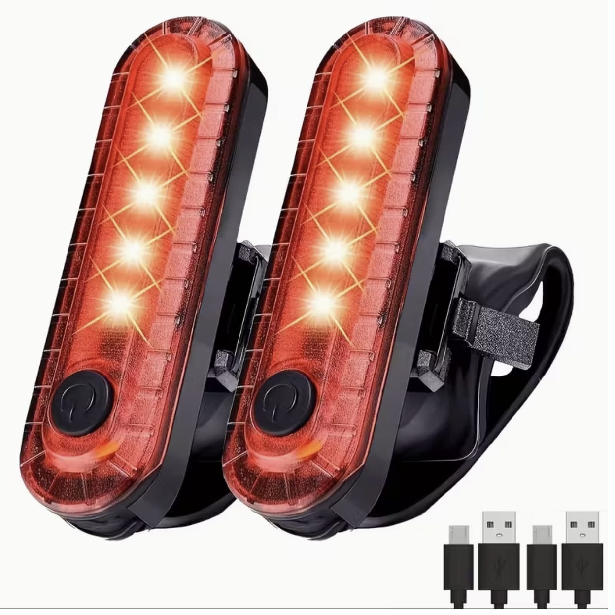USB Rechargeable Bicycle Light Set – Front & Rear LED Bike Lights with Aluminum Body, Power Bank & Phone Holder for Safe Night Riding