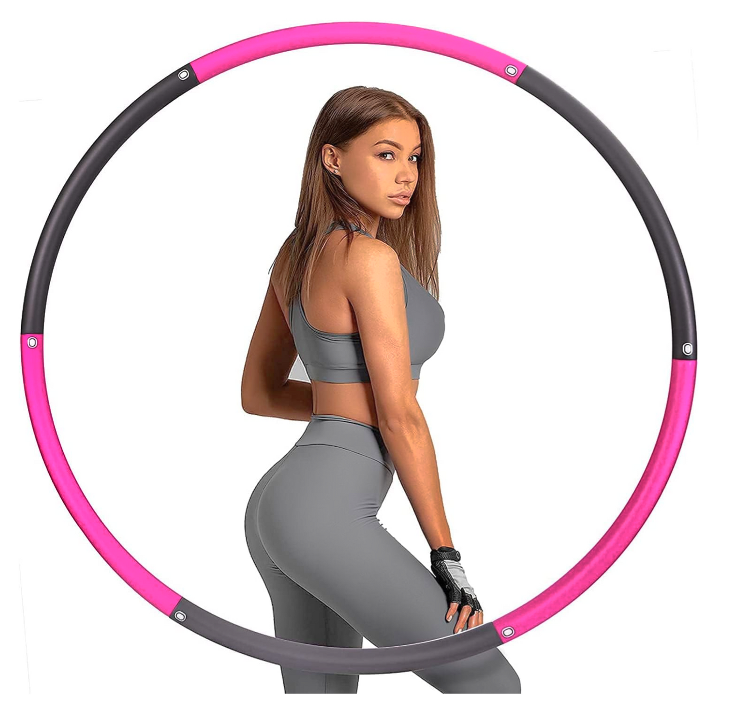 37” Weighted Fitness Hula Hoop – Adjustable Detachable Exercise Ring for Home Workouts & Core Training